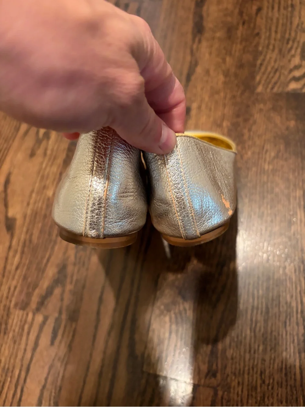 J. Crew Metallic Gold Band Champagne Ballet Flats 7.5